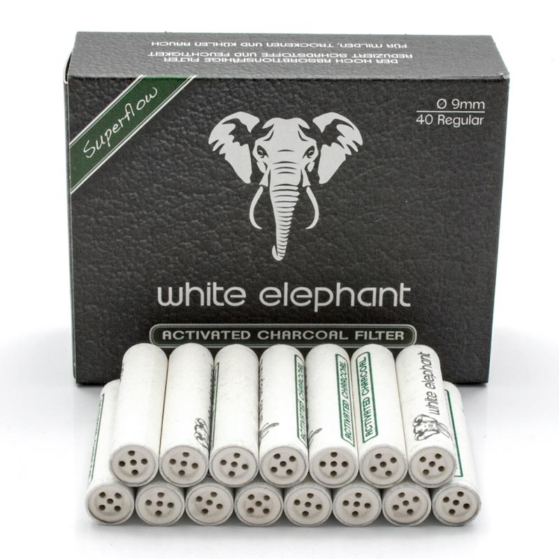 White Elephant Aktivkohlefilter 9 mm 40 Stück